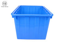 W140織物のプラスチック大箱箱、青/赤い産業積み重ねの大きいプラスチックたらいの
